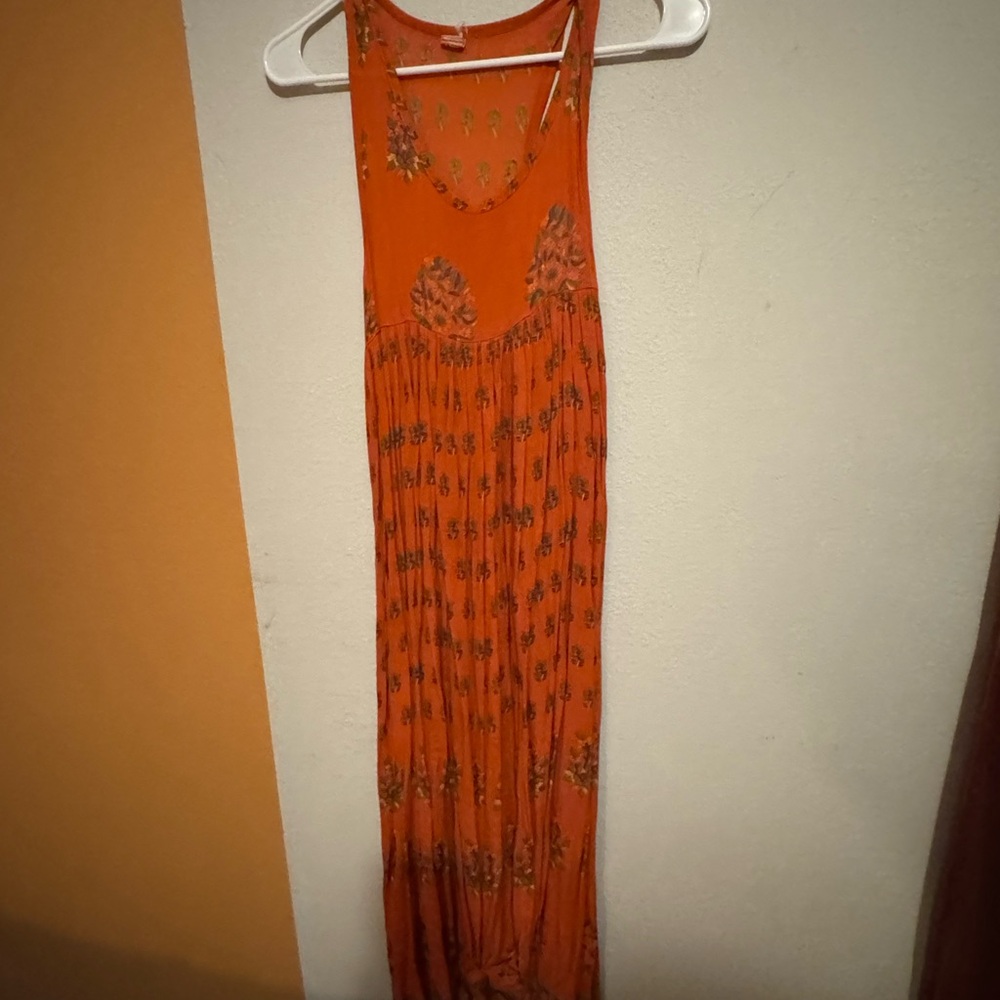 Orange Floral Maxi Dress